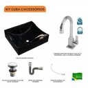 Ver imagem 3 de Kit Cuba Q440 com Torneira Luxo 1195 Metal e Válvula Click 1 Pol. Sifão Cromado e Flexível Compace