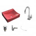 Ver imagem 2 de Kit Cuba Q440 com Torneira Luxo 1195 Metal e Válvula Click 1 Pol. Sifão Cromado e Flexível Compace