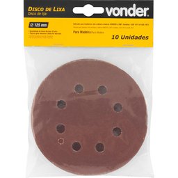 Disco de Lixa c/ Costado em Pluma 125mm G80 10 peças Vonder - 4
