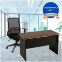Ver imagem 2 de Conjunto Mesa e Cadeira para Escritório e Home Office: Mesa 100x74x60cm Avantti + Cadeira Ergonômic
