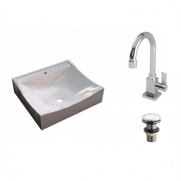 Kit Cuba Q440 com Torneira Luxo 1195 e Válvula Click 1"G Pol. Compace - 2