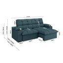 Ver imagem 2 de Sofá Retrátil e Reclinável 2,10m Suede Petróleo c/ Porta Copo Liverton Xflex