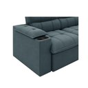 Ver imagem 6 de Sofá Retrátil e Reclinável 2,10m Suede Petróleo c/ Porta Copo Liverton Xflex