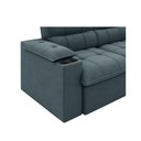 Ver imagem 6 de Sofá Retrátil e Reclinável 2,10m Suede Petróleo c/ Porta Copo Liverton Xflex