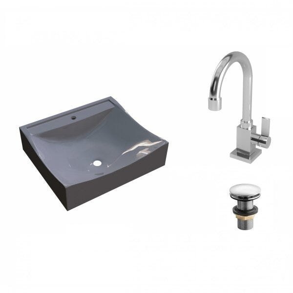 Kit Cuba Q440 com Torneira Luxo 1195 e Válvula Click 1"G Pol. Compace - 2