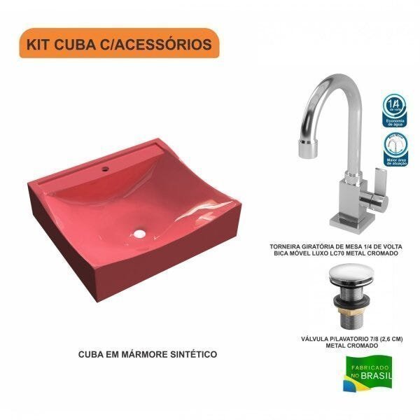 Kit Cuba Q440 com Torneira Luxo 1195 e Válvula Click 1"G Pol. Compace - 3