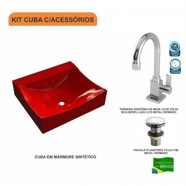 Kit Cuba Q440 com Torneira Luxo 1195 e Válvula Click 1"G Pol. Compace - 3