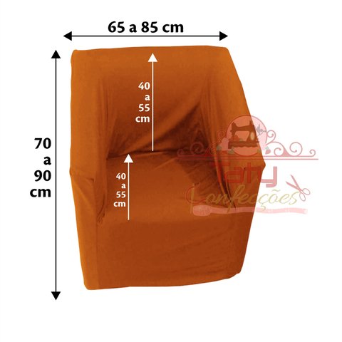Capa Poltrona Ferradura Quadrada:laranja