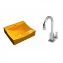 Ver imagem 2 de Kit Cuba Q440 com Torneira Luxo 1195 Metal 1/4 Volta Compace