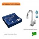 Ver imagem 3 de Kit Cuba Q440 com Torneira Luxo 1195 Metal 1/4 Volta Compace