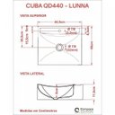 Ver imagem 5 de Kit Cuba Q440 com Torneira Luxo 1195 Metal 1/4 Volta Compace