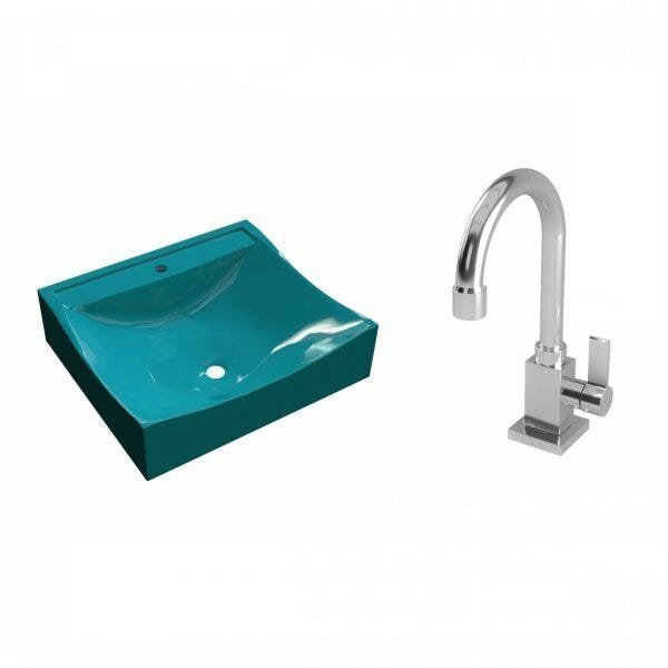 Kit Cuba Q440 com Torneira Luxo 1195 Metal 1/4 Volta Compace - 2