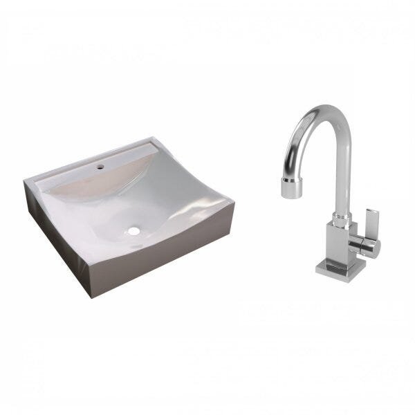 Kit Cuba Q440 com Torneira Luxo 1195 Metal 1/4 Volta Compace - 2