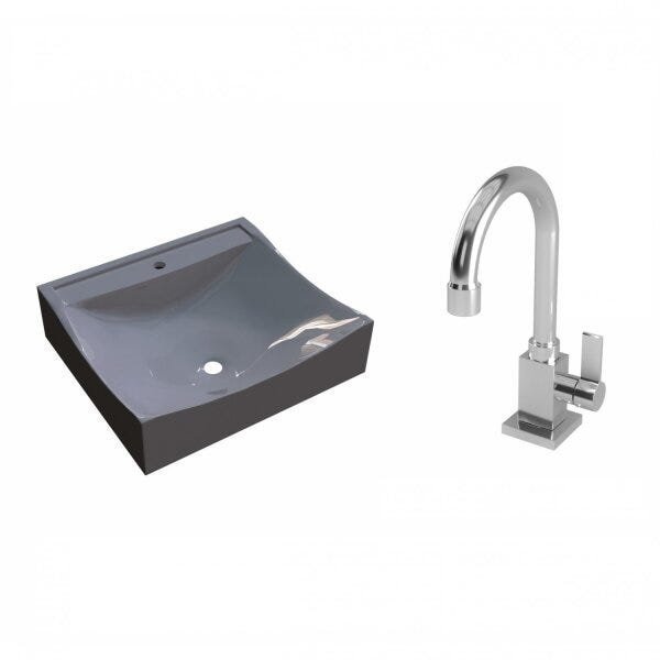 Kit Cuba Q440 com Torneira Luxo 1195 Metal 1/4 Volta Compace - 2