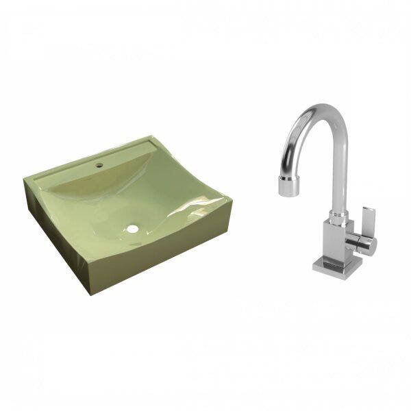 Kit Cuba Q440 com Torneira Luxo 1195 Metal 1/4 Volta Compace - 2