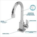Ver imagem 7 de Kit Cuba Q440 com Torneira Luxo 1195 Metal 1/4 Volta Compace