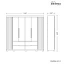 Ver imagem 6 de Guarda Roupa Casal Doble 6 Portas e 4 Gavetas - Freijó Titanium - Albatroz