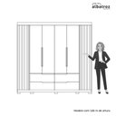 Ver imagem 3 de Guarda Roupa Casal Doble 6 Portas e 4 Gavetas - Freijó Titanium - Albatroz