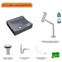 Ver imagem 3 de Kit Cuba Q440 com Torneira Pratika 1060 Metal e Válvula 1 Pol. Sifão Pvc e Flexível Compace