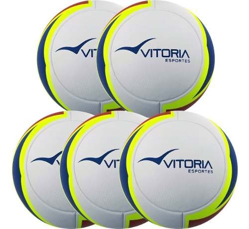 Kit 5 Bolas Futsal Vitoria Oficial Termofusion Max 1000 - Branco