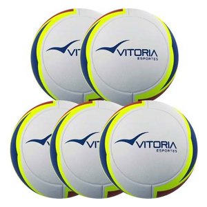 Kit 5 Bolas Futsal Vitoria Oficial Termofusion Max 1000 - Branco