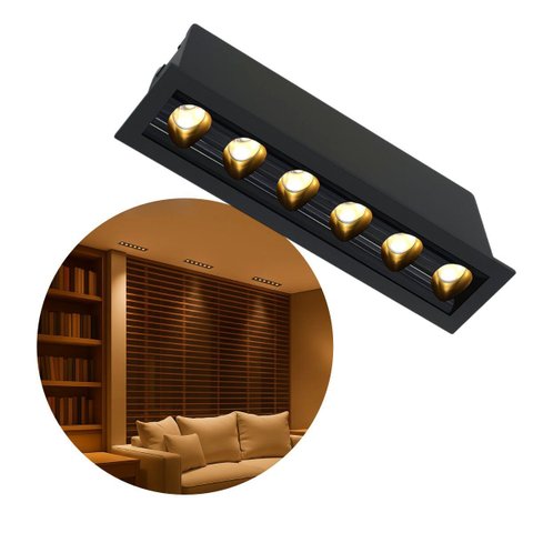 Spot Embutir Teto Soul Retangular Led 12w Opus Irc90 2700k 87890 St3050-preto