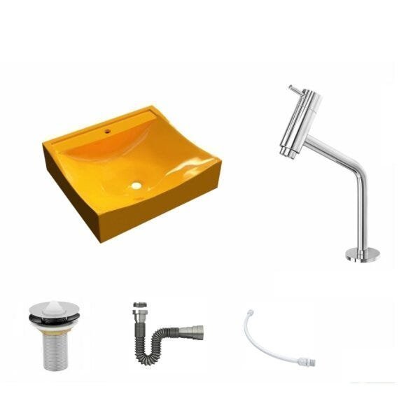 Kit Cuba Q440 com Torneira Pratika 1060 Metal e Válvula 1 Pol. Sifão Cromado e Flexível Compace - 2