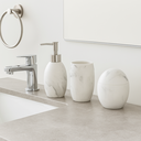 Ver imagem 7 de Kit Lavabo Marmorizado Branco Luxo 3 Peças