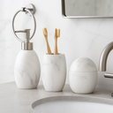 Ver imagem 2 de Kit Lavabo Marmorizado Branco Luxo 3 Peças
