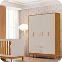 Ver imagem 7 de Quarto de Bebê Guarda Roupa + Cômoda Infantil 4g Areia Savana Flip
