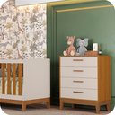 Ver mais imagens de Quarto de Bebê Guarda Roupa + Cômoda Infantil 4g Areia Savana Flip