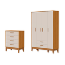 Ver imagem 1 de Quarto de Bebê Guarda Roupa + Cômoda Infantil 4g Areia Savana Flip