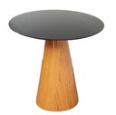 Ver imagem 1 de Mesa Lateral Cone Base Laminada em Madeira Natural e Tampo 51 cm - Laqueado - Preto