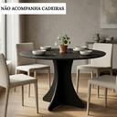 Ver imagem 2 de Mesa de Jantar Redonda Elisa 4 Lugares 90x90 Base em X em Mdf - Preto