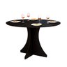Mesa de Jantar Redonda Elisa 4 Lugares 90x90 Base em X em Mdf - Preto - 2