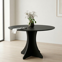 Ver imagem 1 de Mesa de Jantar Redonda Elisa 4 Lugares 90x90 Base em X em Mdf - Preto