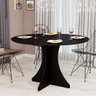 Mesa de Jantar Redonda Elisa 4 Lugares 90x90 Base em X em Mdf - Preto - 1