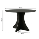 Ver imagem 4 de Mesa de Jantar Redonda Elisa 4 Lugares 90x90 Base em X em Mdf - Preto