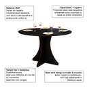 Ver imagem 3 de Mesa de Jantar Redonda Elisa 4 Lugares 90x90 Base em X em Mdf - Preto