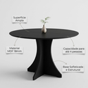 Ver imagem 3 de Mesa de Jantar Redonda Elisa 4 Lugares 90x90 Base em X em Mdf - Preto
