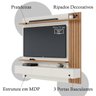 Painel Home Suspenso Para TV 70 Polegadas Juriti Off White Matte Freijo CLB - 3