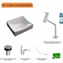 Ver imagem 3 de Kit Cuba Q440 com Torneira Pratika 1060 Metal e Válvula Click 1"b Sifão Pvc e Flexível Compace