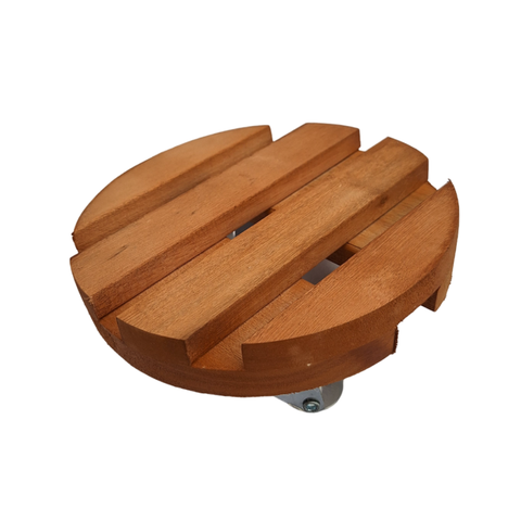 Suporte Vaso Redondo 22cm Roda Gel Mogno
