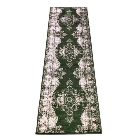 Passadeira Trilho 2,4m Vintage Reload Verde 80x240 Tp Persa