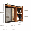 Ver imagem 3 de Espelheira de Banheiro Armarinho Organizador com Prateleira Nicho Nioki - Preto com Nature