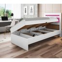 Ver imagem 1 de Cama Box Solteiro Baú Larissa com Colchão Espuma Branco e Rosa Framar
