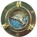 Ver imagem 3 de Porta Chaves Vigia Náutico Artesanal Iate Latão E MDF SAT Vigia Náutico Iate