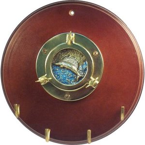 Porta Chaves Vigia Náutico Artesanal Iate Latão E MDF SAT Vigia Náutico Iate