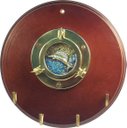 Ver imagem 1 de Porta Chaves Vigia Náutico Artesanal Iate Latão E MDF SAT Vigia Náutico Iate
