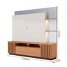 Painel Home para Tv até 70 Polegadas com Espelho Freijó Off White Preto Fosco Goya Jm Móveis - 4
